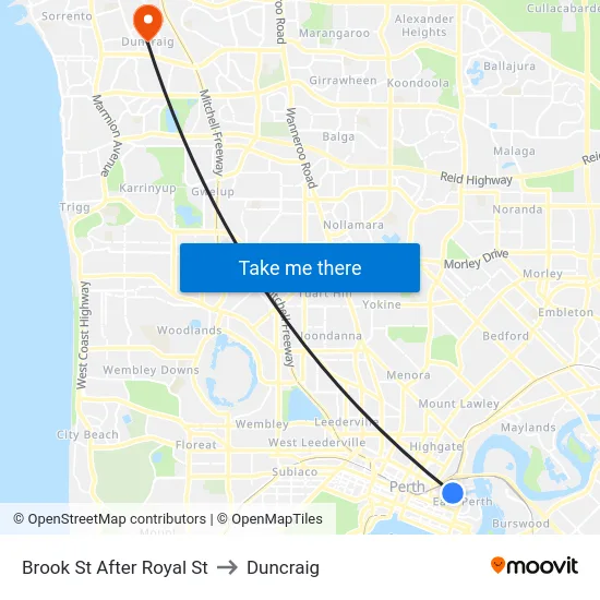 Brook St After Royal St to Duncraig map