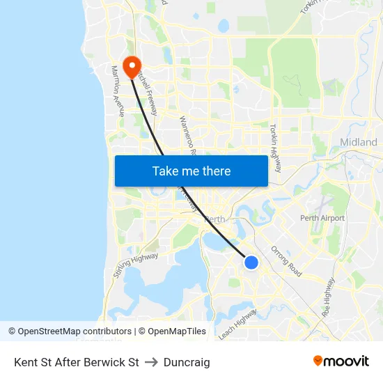 Kent St After Berwick St to Duncraig map