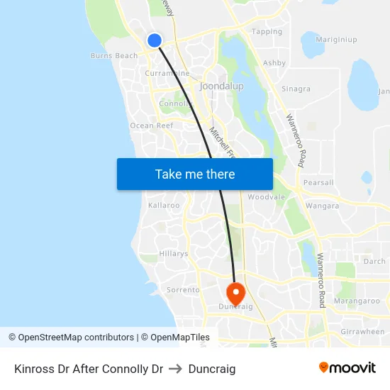 Kinross Dr After Connolly Dr to Duncraig map