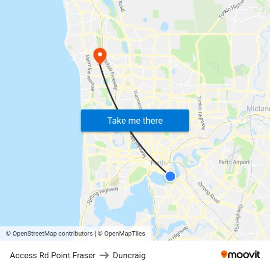 Access Rd Point Fraser to Duncraig map