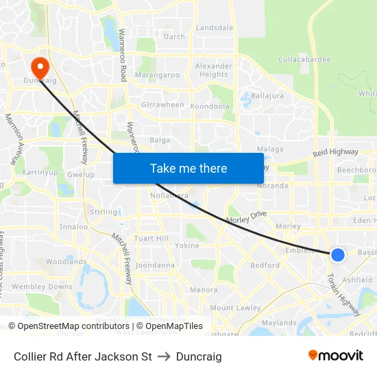 Collier Rd After Jackson St to Duncraig map