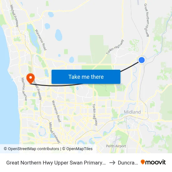 Great Northern Hwy Upper Swan Primary S1 to Duncraig map