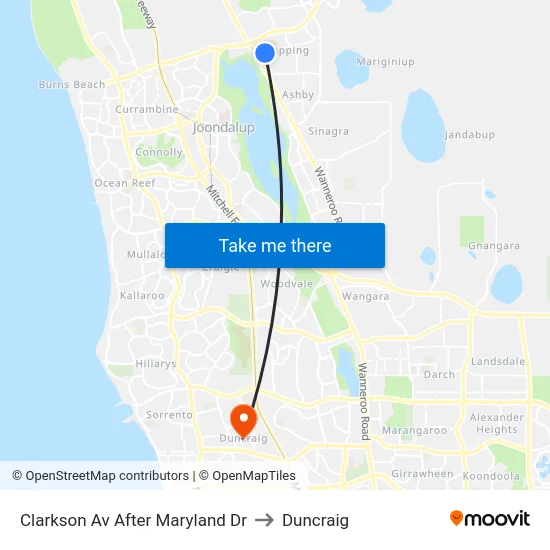 Clarkson Av  After Maryland Dr to Duncraig map