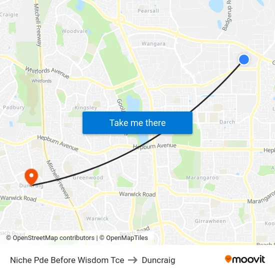 Niche Pde Before Wisdom Tce to Duncraig map