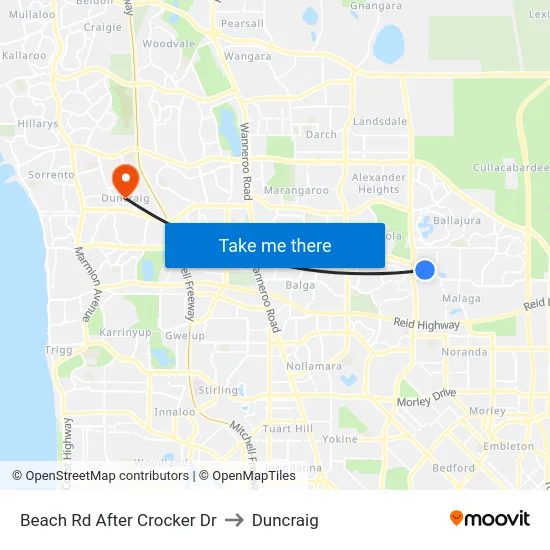 Beach Rd After Crocker Dr to Duncraig map