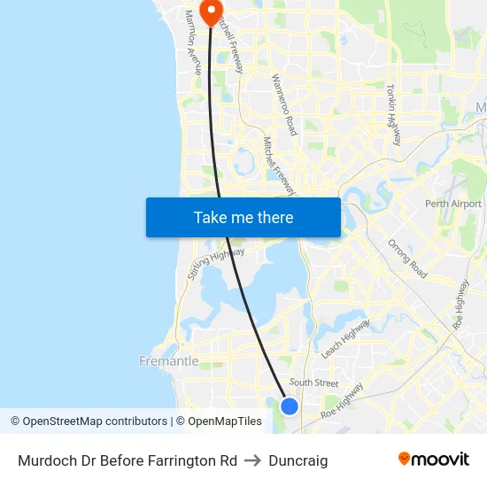 Murdoch Dr Before Farrington Rd to Duncraig map