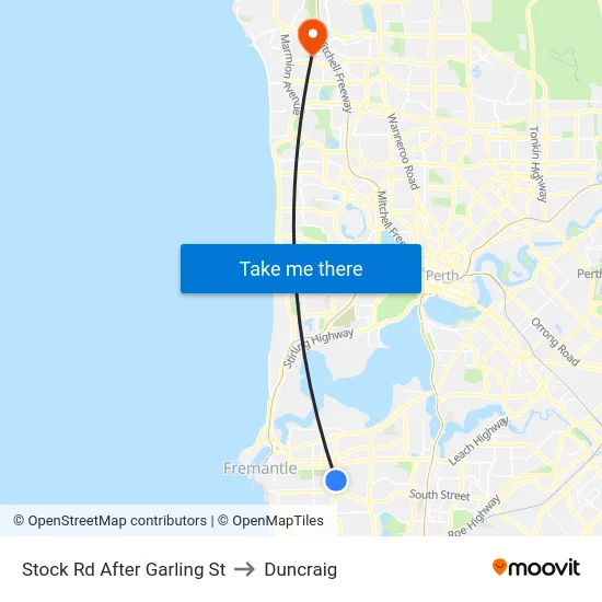 Stock Rd After Garling St to Duncraig map