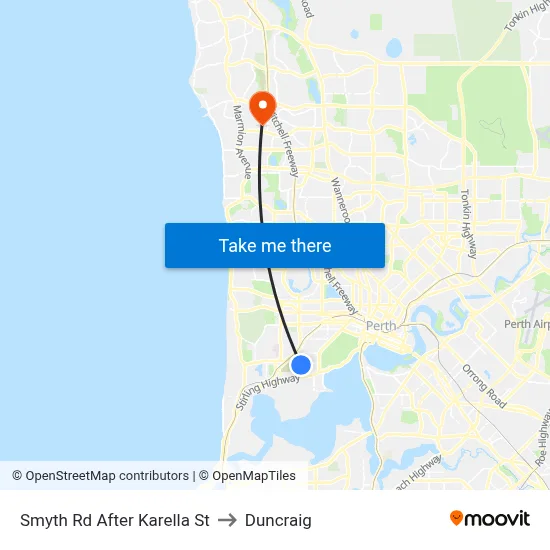 Smyth Rd After Karella St to Duncraig map