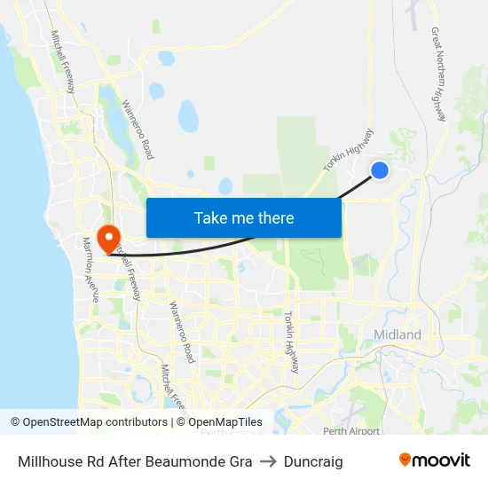Millhouse Rd After Beaumonde Gra to Duncraig map