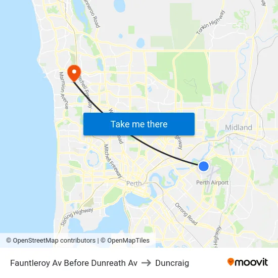 Fauntleroy Av Before Dunreath Av to Duncraig map