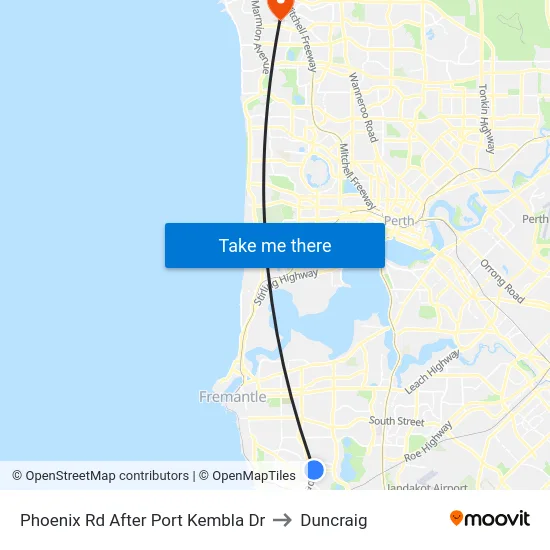 Phoenix Rd After Port Kembla Dr to Duncraig map