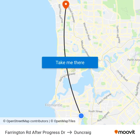 Farrington Rd After Progress  Dr to Duncraig map