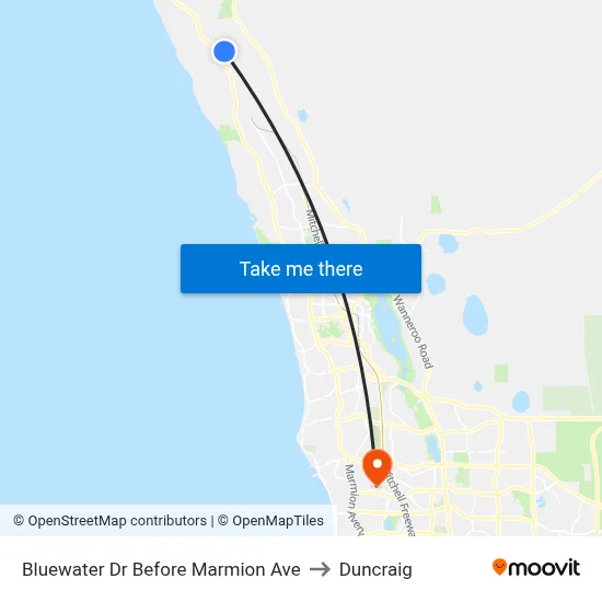 Bluewater Dr Before Marmion Ave to Duncraig map