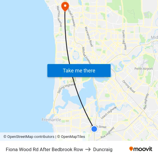 Fiona Wood Rd After Bedbrook Row to Duncraig map