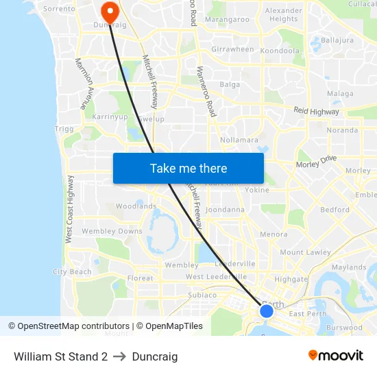 William St Stand 2 to Duncraig map