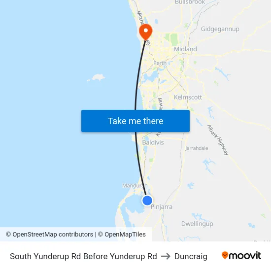 South Yunderup Rd Before Yunderup Rd to Duncraig map