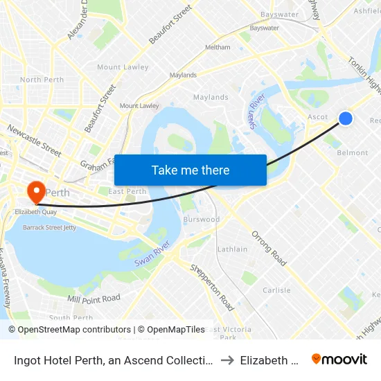 Ingot Hotel Perth, an Ascend Collection Hotel to Elizabeth Quay map