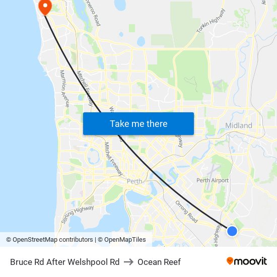 Bruce Rd After Welshpool Rd to Ocean Reef map