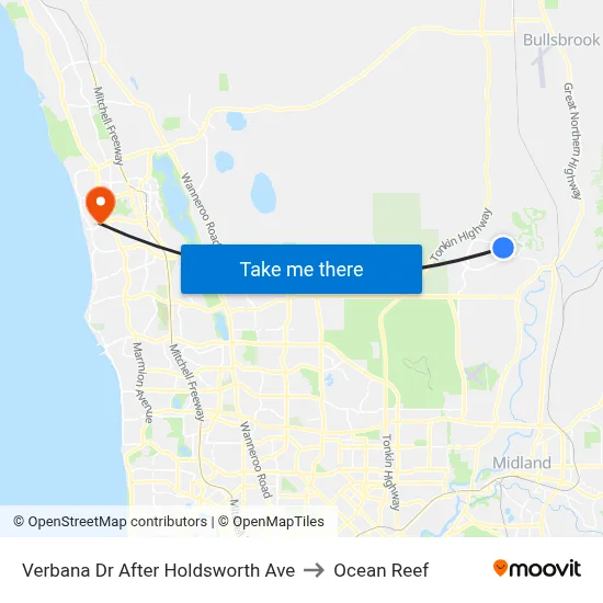 Verbana Dr After Holdsworth Ave to Ocean Reef map