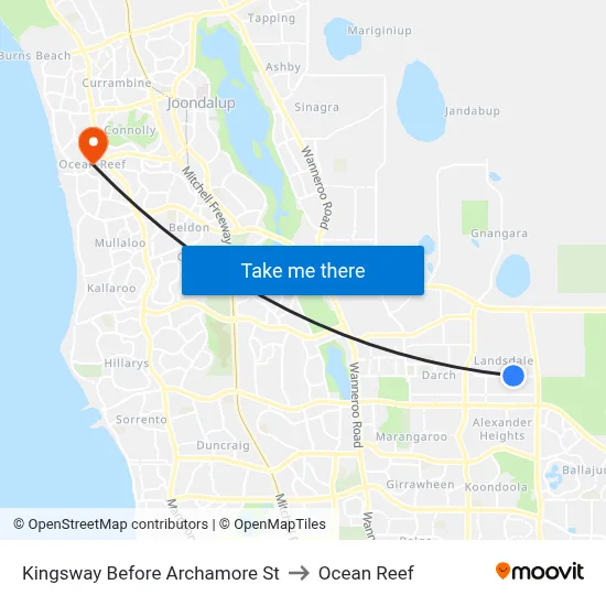 Kingsway   Before Archamore St to Ocean Reef map