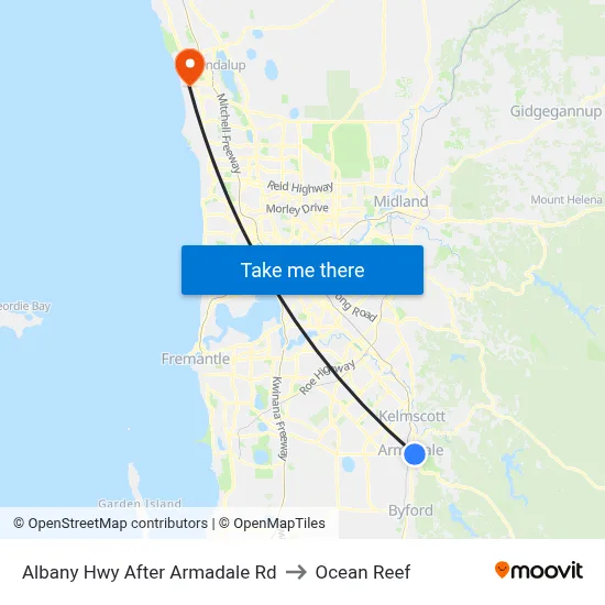Albany Hwy After Armadale Rd to Ocean Reef map