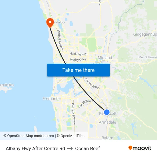 Albany Hwy After Centre Rd to Ocean Reef map