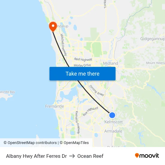 Albany Hwy After Ferres Dr to Ocean Reef map