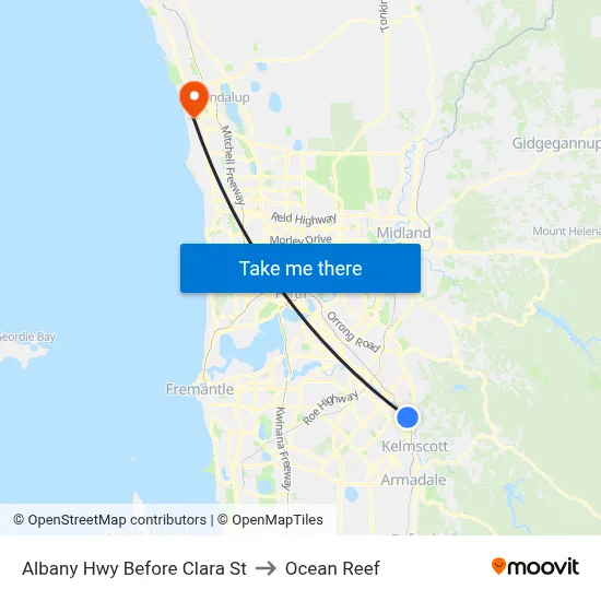 Albany Hwy Before Clara St to Ocean Reef map