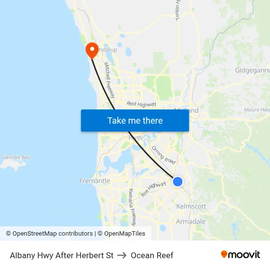 Albany Hwy After Herbert St to Ocean Reef map