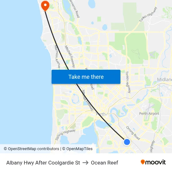 Albany Hwy After Coolgardie St to Ocean Reef map