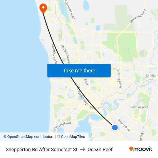 Shepperton Rd After Somerset St to Ocean Reef map
