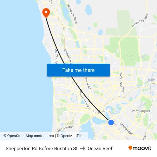 Shepperton Rd Before Rushton St to Ocean Reef map