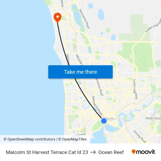 Malcolm St Harvest Terrace Cat Id 23 to Ocean Reef map
