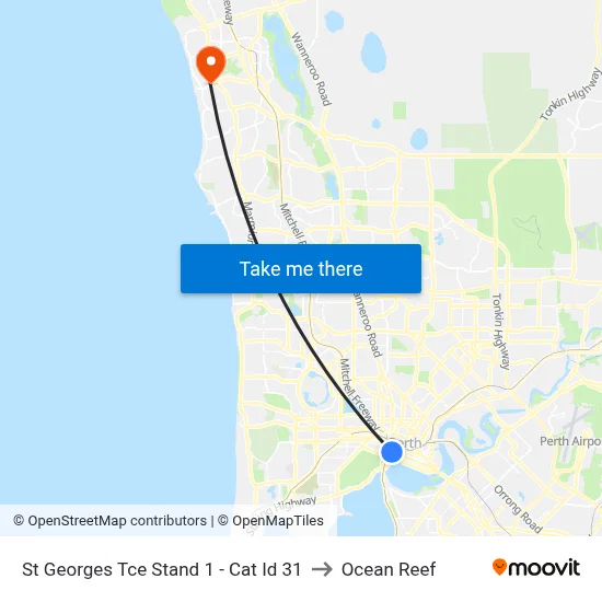 St Georges Tce Stand 1 -  Cat Id 31 to Ocean Reef map