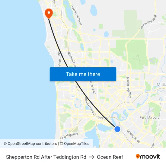 Shepperton Rd After Teddington Rd to Ocean Reef map