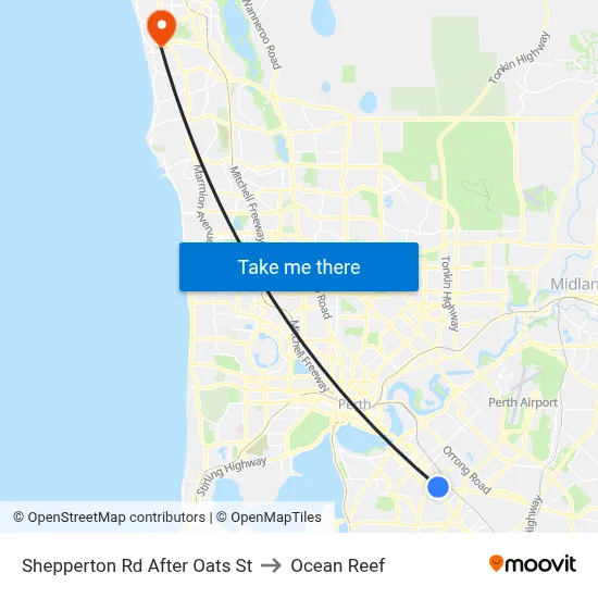 Shepperton Rd After Oats St to Ocean Reef map