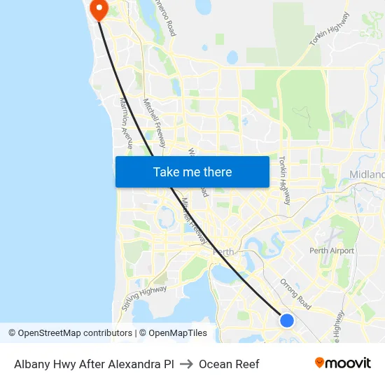 Albany Hwy After Alexandra Pl to Ocean Reef map