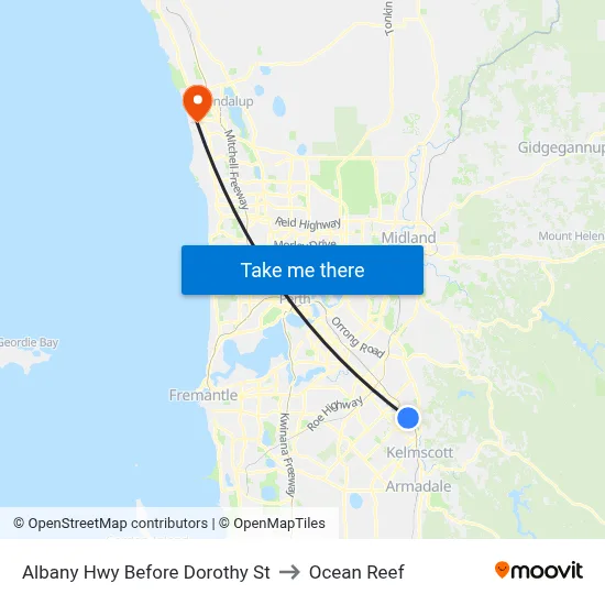 Albany Hwy Before  Dorothy  St to Ocean Reef map