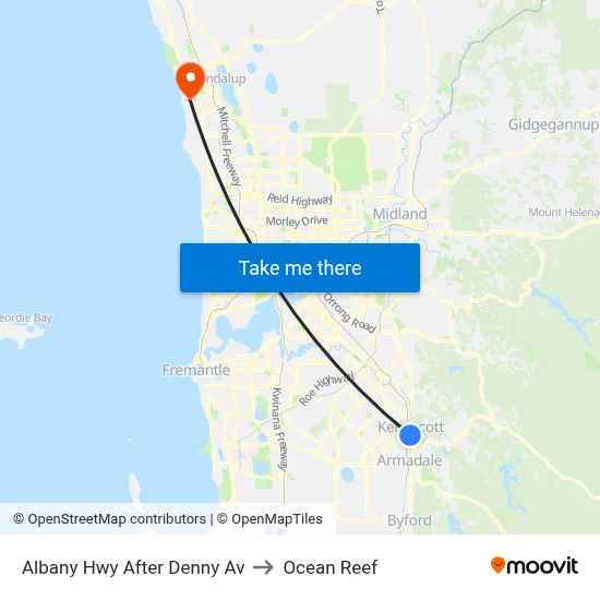 Albany Hwy After Denny Av to Ocean Reef map