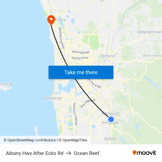 Albany Hwy After Ecko Rd to Ocean Reef map