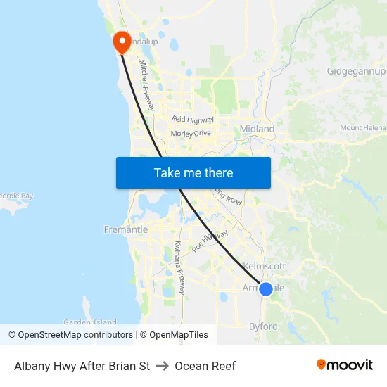 Albany Hwy After Brian St to Ocean Reef map