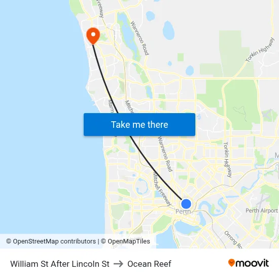 William St After Lincoln St to Ocean Reef map
