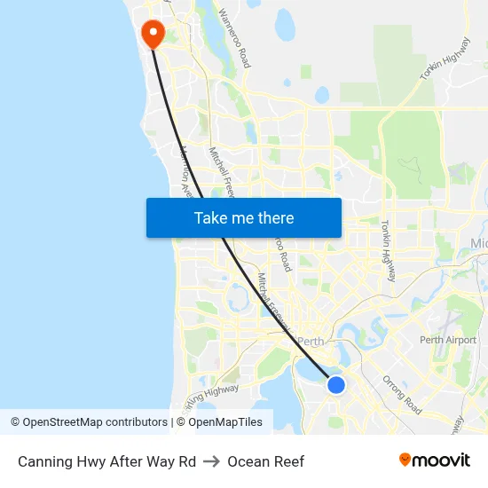 Canning Hwy After Way Rd to Ocean Reef map
