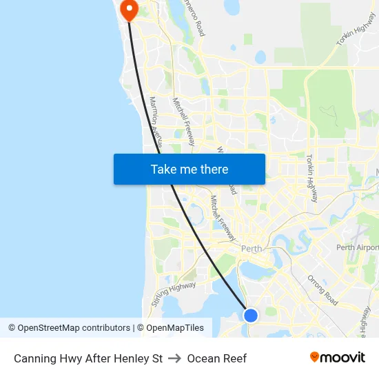 Canning Hwy After Henley St to Ocean Reef map