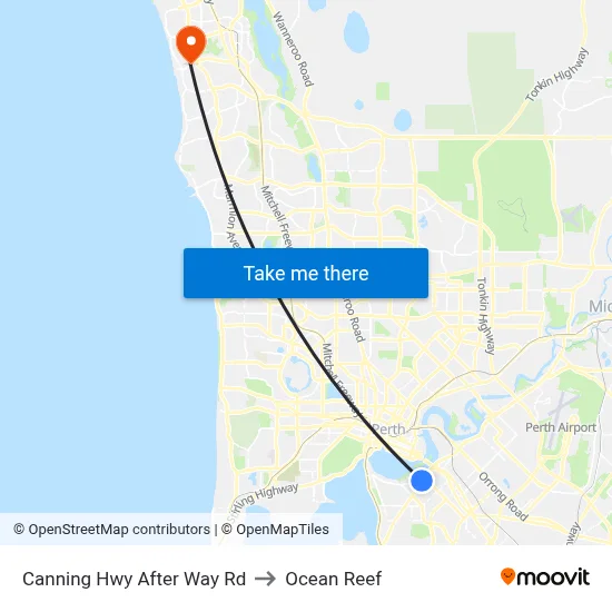 Canning Hwy After Way Rd to Ocean Reef map