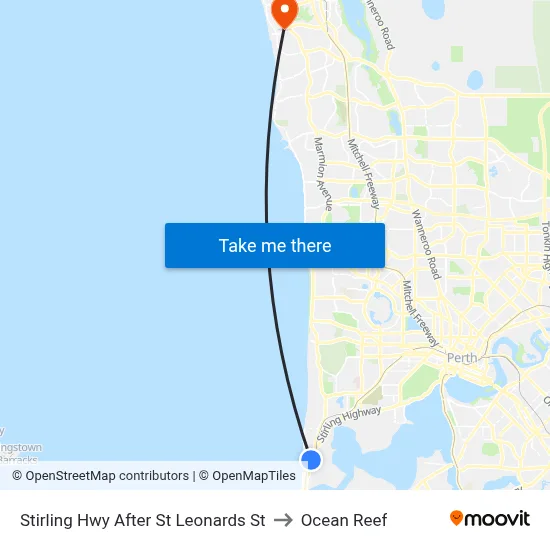 Stirling Hwy After St Leonards St to Ocean Reef map
