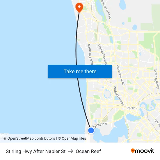 Stirling Hwy After Napier St to Ocean Reef map