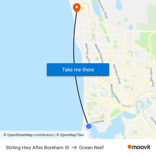 Stirling Hwy After Boreham St to Ocean Reef map