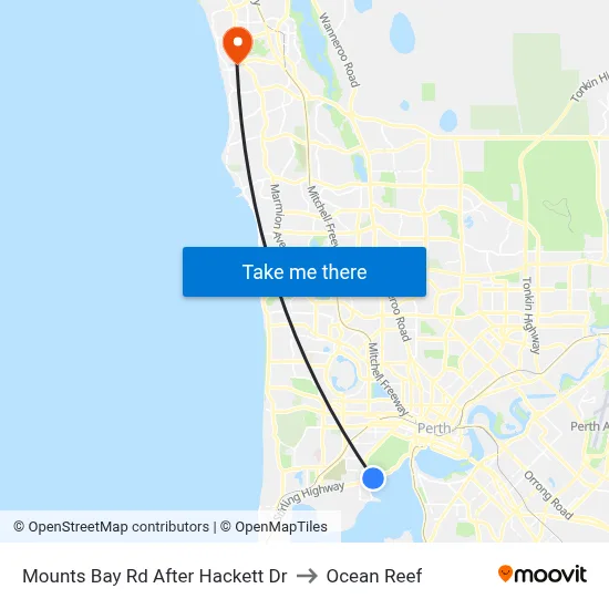 Mounts Bay Rd After Hackett Dr to Ocean Reef map
