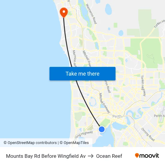 Mounts Bay Rd Before Wingfield Av to Ocean Reef map
